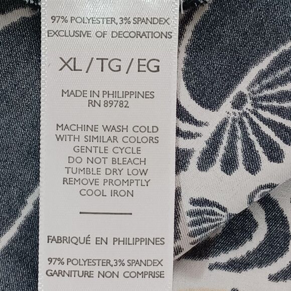 Natori Kimono Robe & Gown Asian Floral XL Belted Satin Pockets Black Geometric - Picture 11 of 11